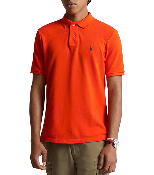 Men's Custom Slim Fit Mesh Polo Shirt Sailing Orange
