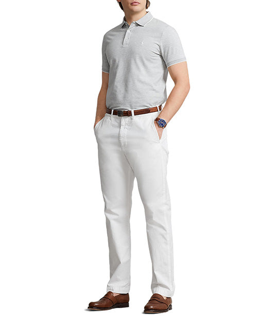 Men's Custom Slim Textured Cotton Polo Shirt Andover Heather