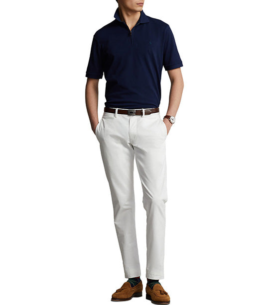 Men's Custom Slim Fit Stretch Mesh Polo Shirt French Navy