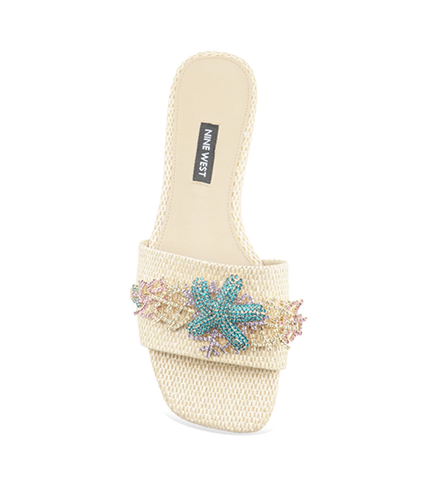 Gissan Textile Flat Sandals Natural