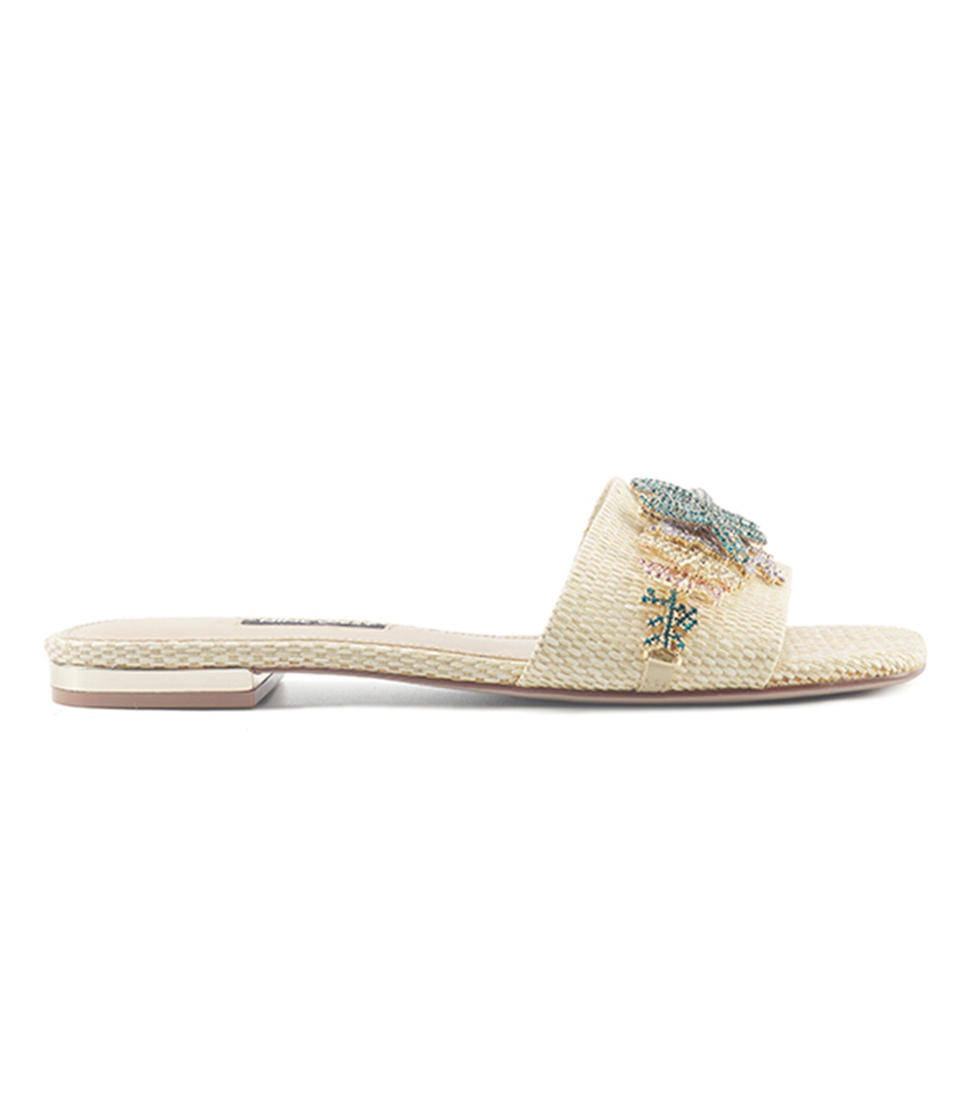 Gissan Textile Flat Sandals Natural
