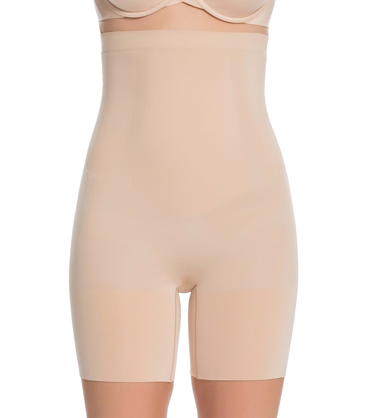 spanx oncore hi-waist mid-thigh short soft nude