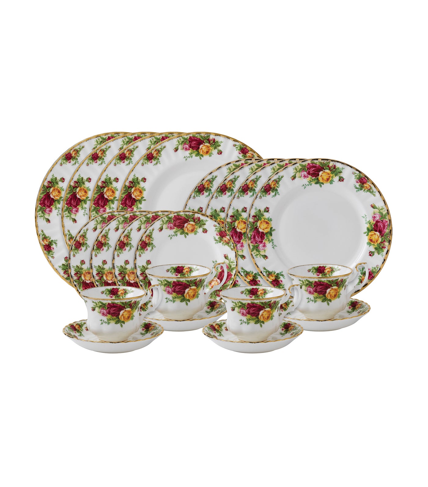 royal albert old country roses 20-piece dinnerware set