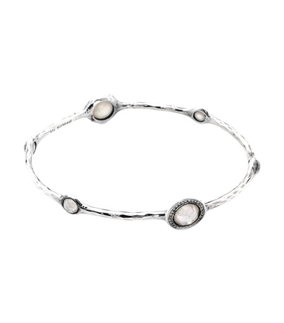 ippolita sterling silver stella bangle in mother of pearl doublet with diamond