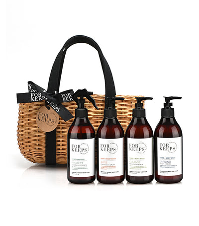 For Keeps Clean Beauty Skincare Premium Basket Set - Black