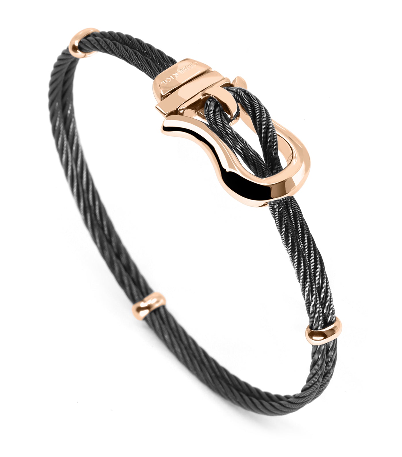 Charl Bonifacio Bangle Black and Rose Gold