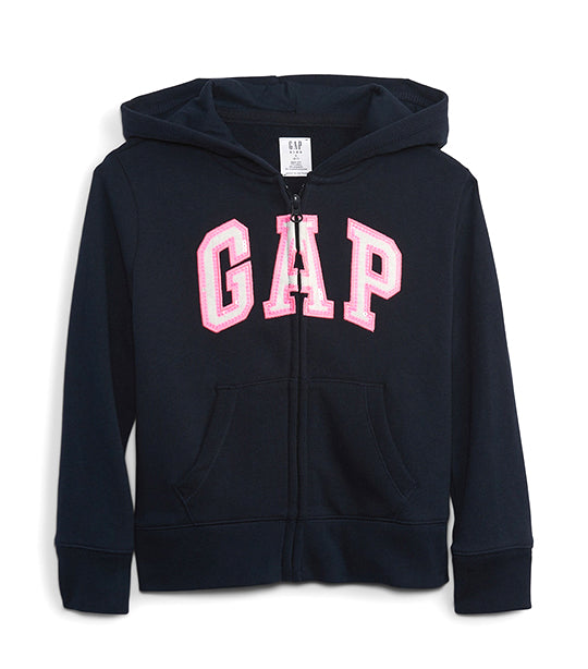 Kids Gap Logo Zip Hoodie in French Terry Elysian Blue