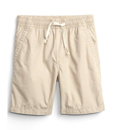 Kids Pull-On Poplin Shorts with Washwell - Sand Khaki