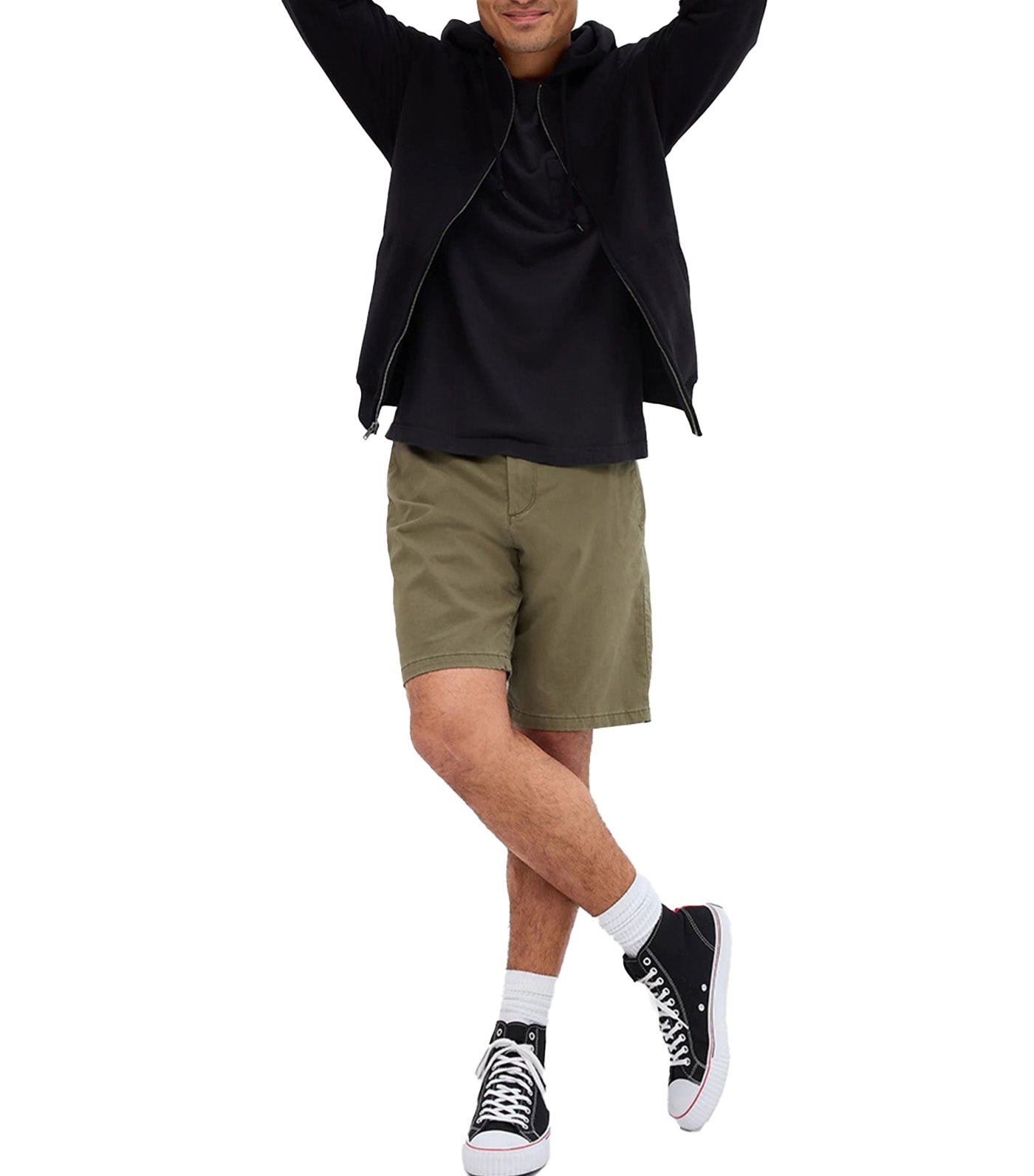 10" Essential Khaki Shorts with Washwell Olive Green