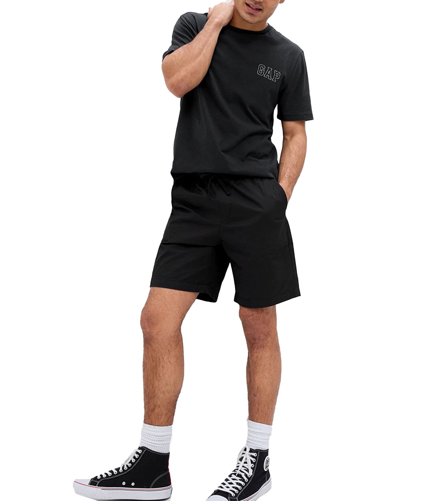 8" Easy Shorts with Washwell Black Moonless Night