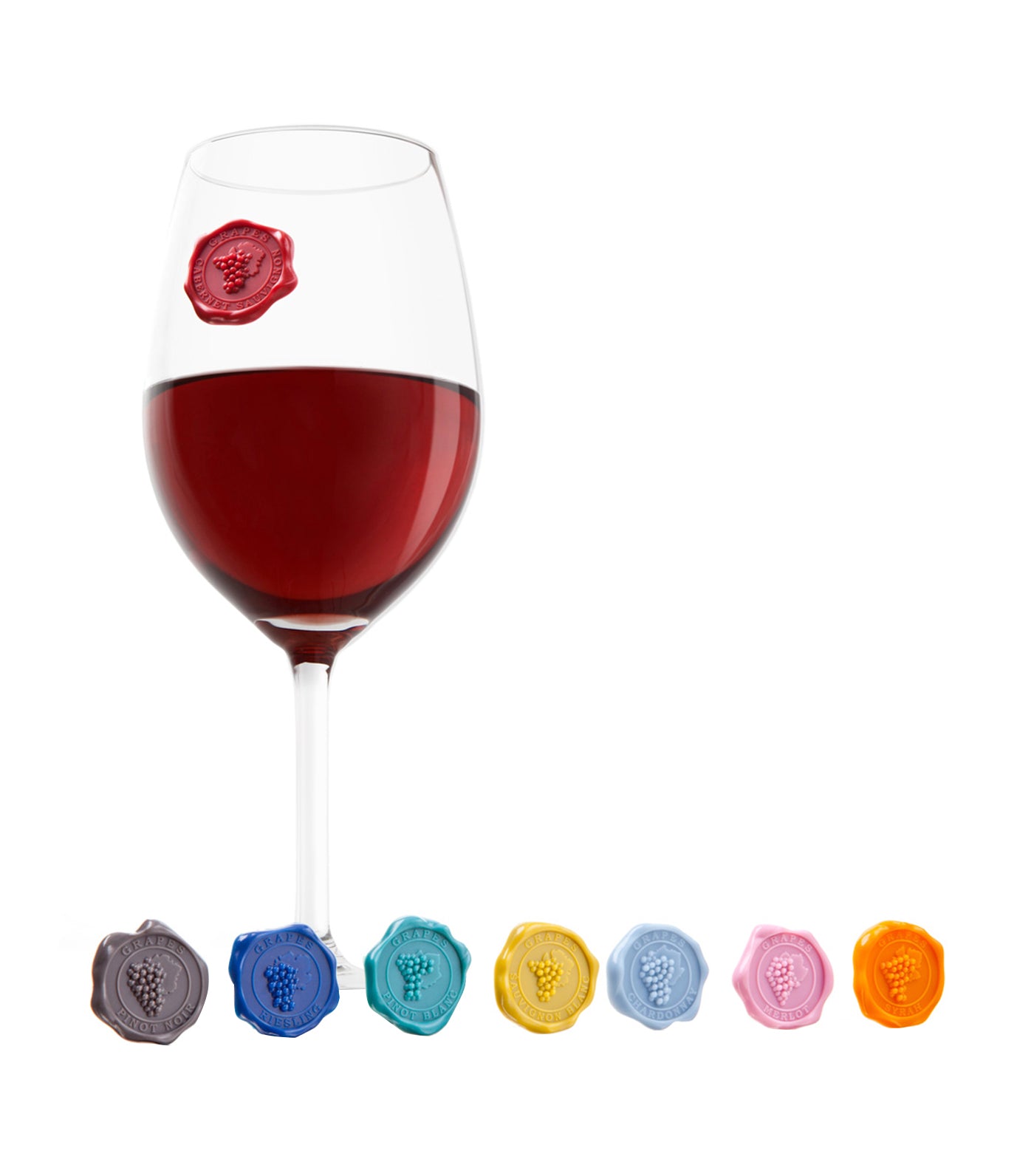 Vacu Vin Glass Markers Classic  - Set of 8