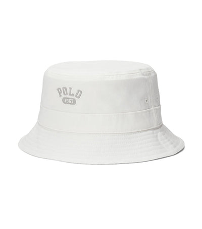 Men's Reversible Fleece & Twill Bucket Hat S/M White
