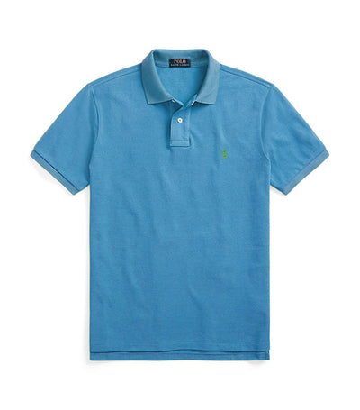 Men's Custom Slim Fit Mesh Polo Shirt Blue