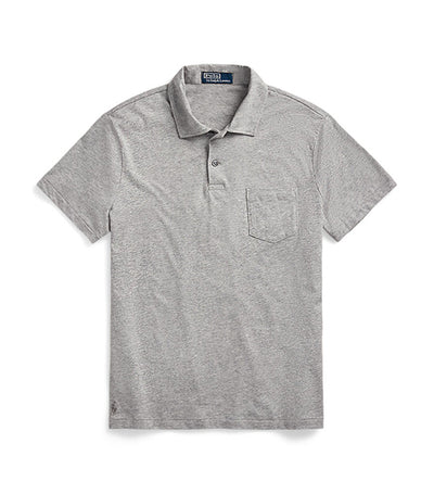 Men's Custom Slim Fit Jersey Polo Shirt Grey