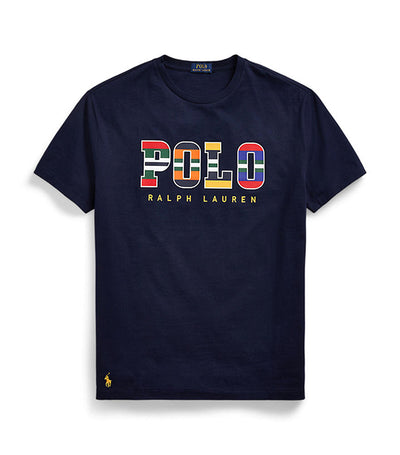 Men's Custom Slim Fit Logo Jersey T-shirt Navy