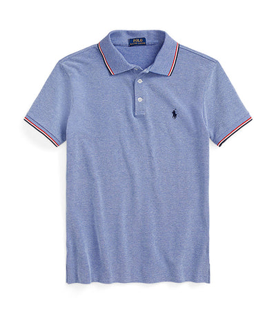 Men's Slim Fit Stretch Birdseye Polo Shirt Blue