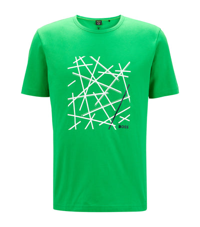 Cotton-Jersey Regular-Fit T-Shirt with Logo Artwork Open Green