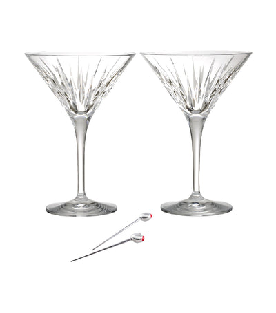 Reed & Barton Soho Martini Glass Set of 2 with Olive Picks