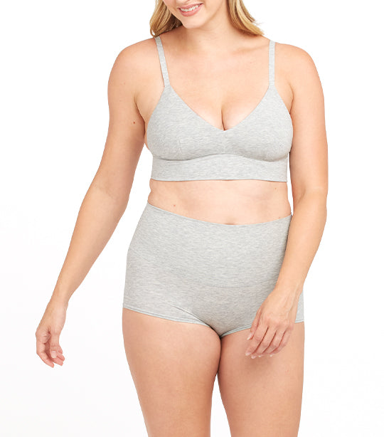 Cotton-Control Unlined Bralette Heather Gray