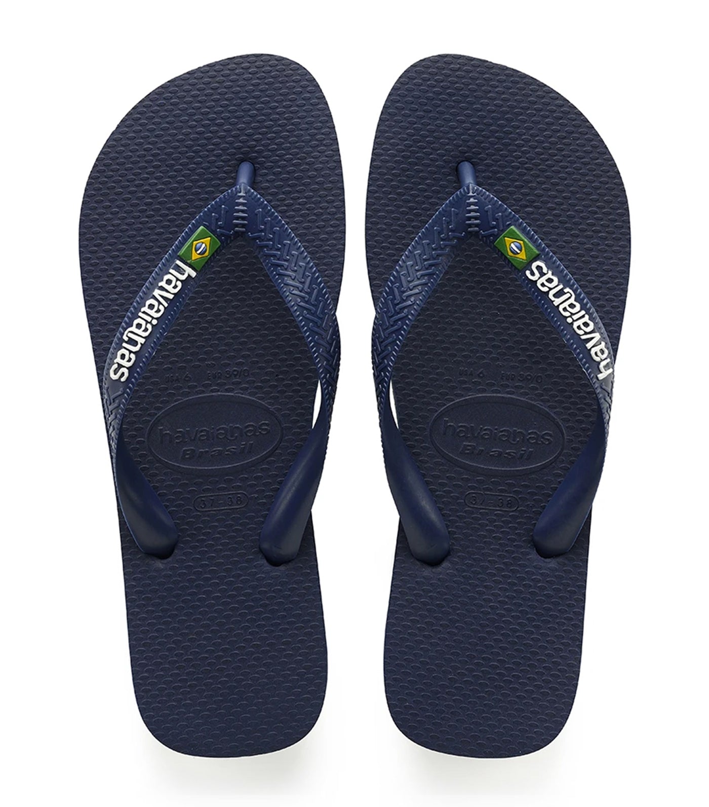 Havaianas Brazil Logo Flip Flops - Navy Blue