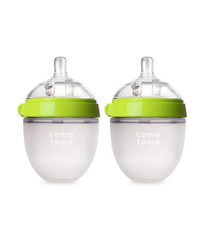 Silicone Baby Bottle Twin Pack 150ml - Green