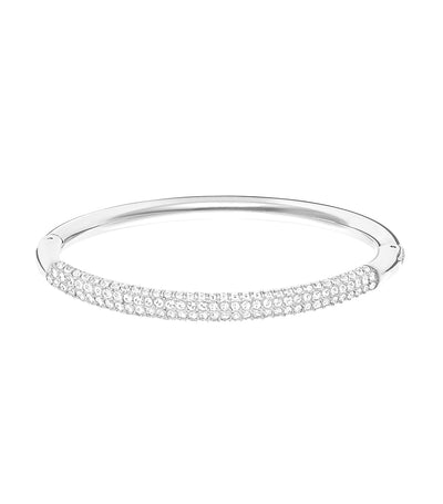 Stone Bangle White Stainless Steel Silver
