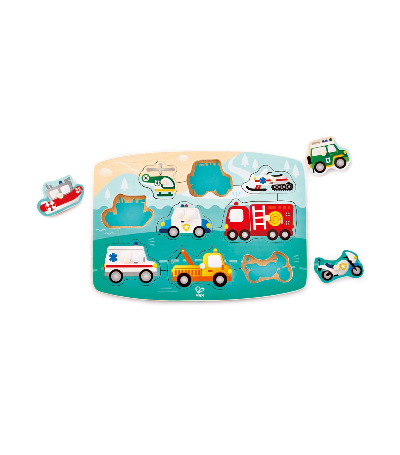 hape emergency peg puzzle