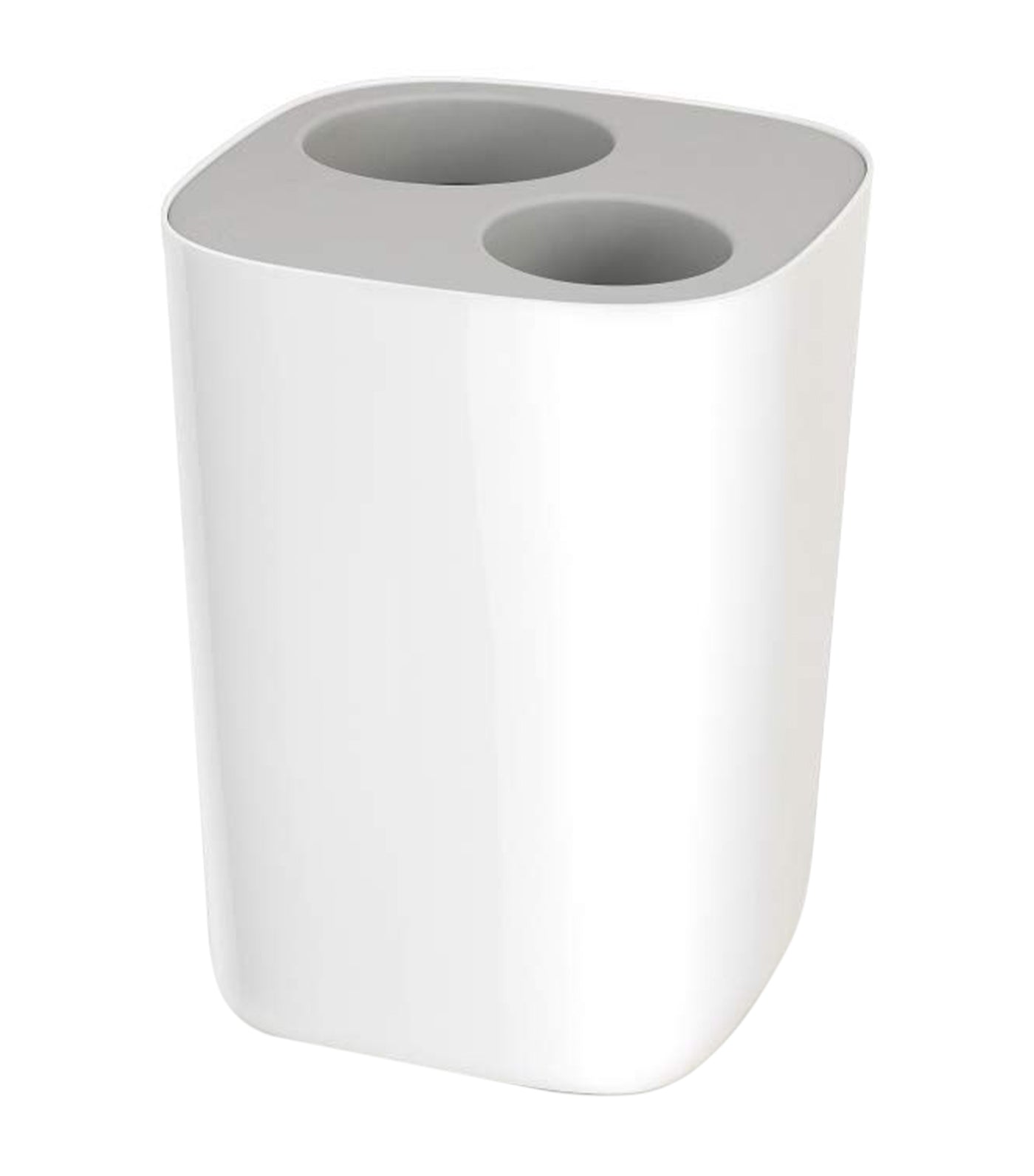 Split™ 8L Waste and Recycling Bin - White and Light Gray