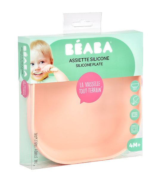 beaba silicone suction plate – rose