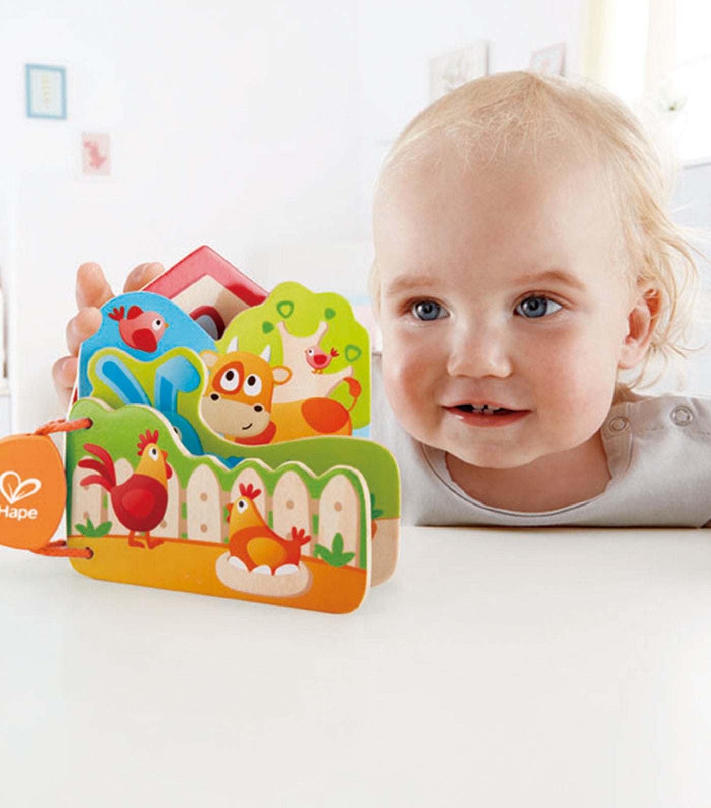 hape baby's farm animal book