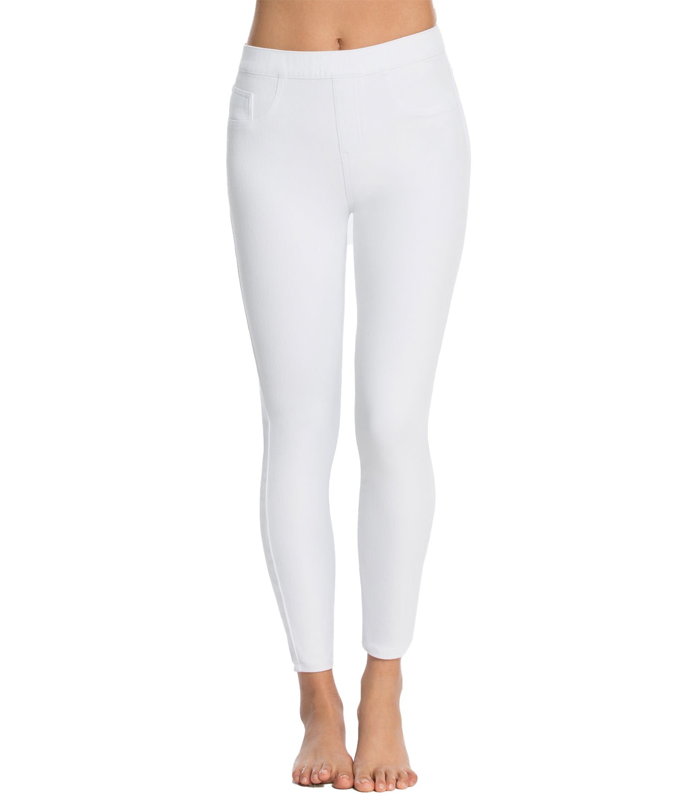 Jean-ish Ankle Leggings White