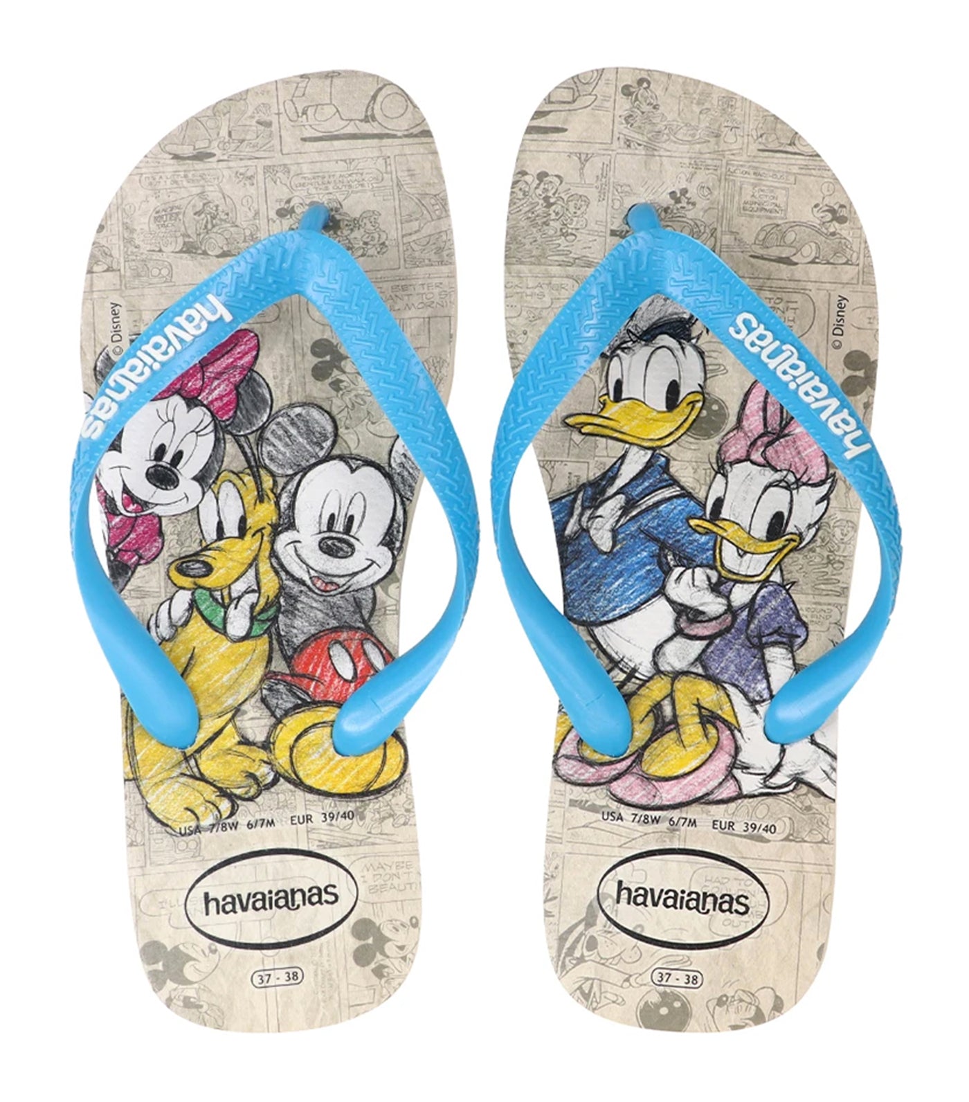 Havaianas Disney Stylish Flip Flops - Beige/Turquoise