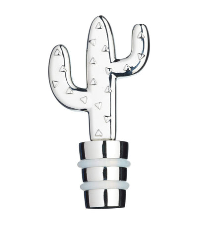 KitchenCraft BarCraft Tropical Bottle Stoppers - Silver Cactus