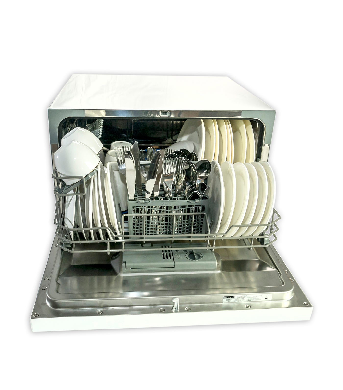 Maximus Tabletop Dishwasher White with Wood Handle