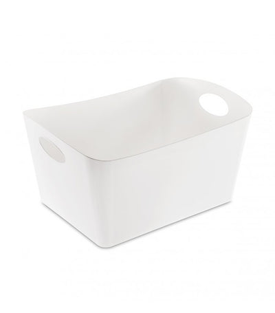 koziol boxxx l storage bin 15l in cotton white