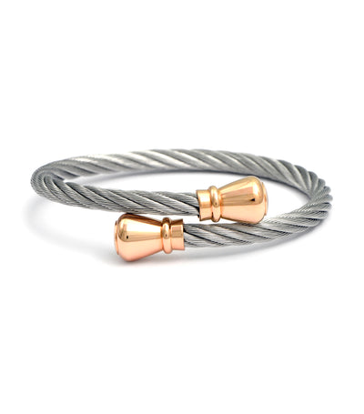 Celtic Bangle Bourse Gray with Rose Gold