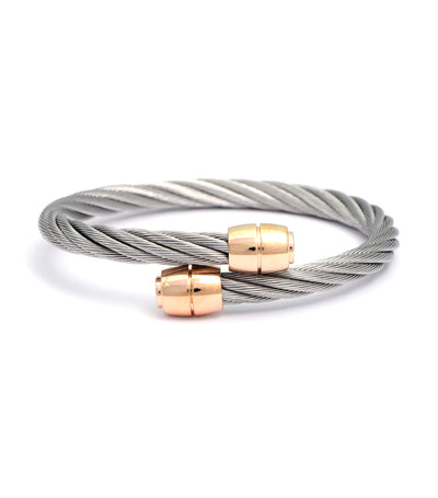 Celtic Bangle Olive Gray with Rose Gold