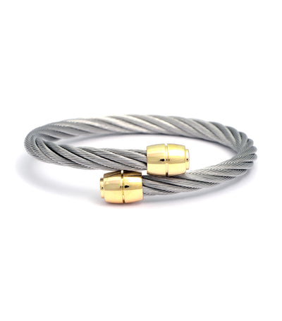 Celtic Bangle Olive Gray with Yellow Gold