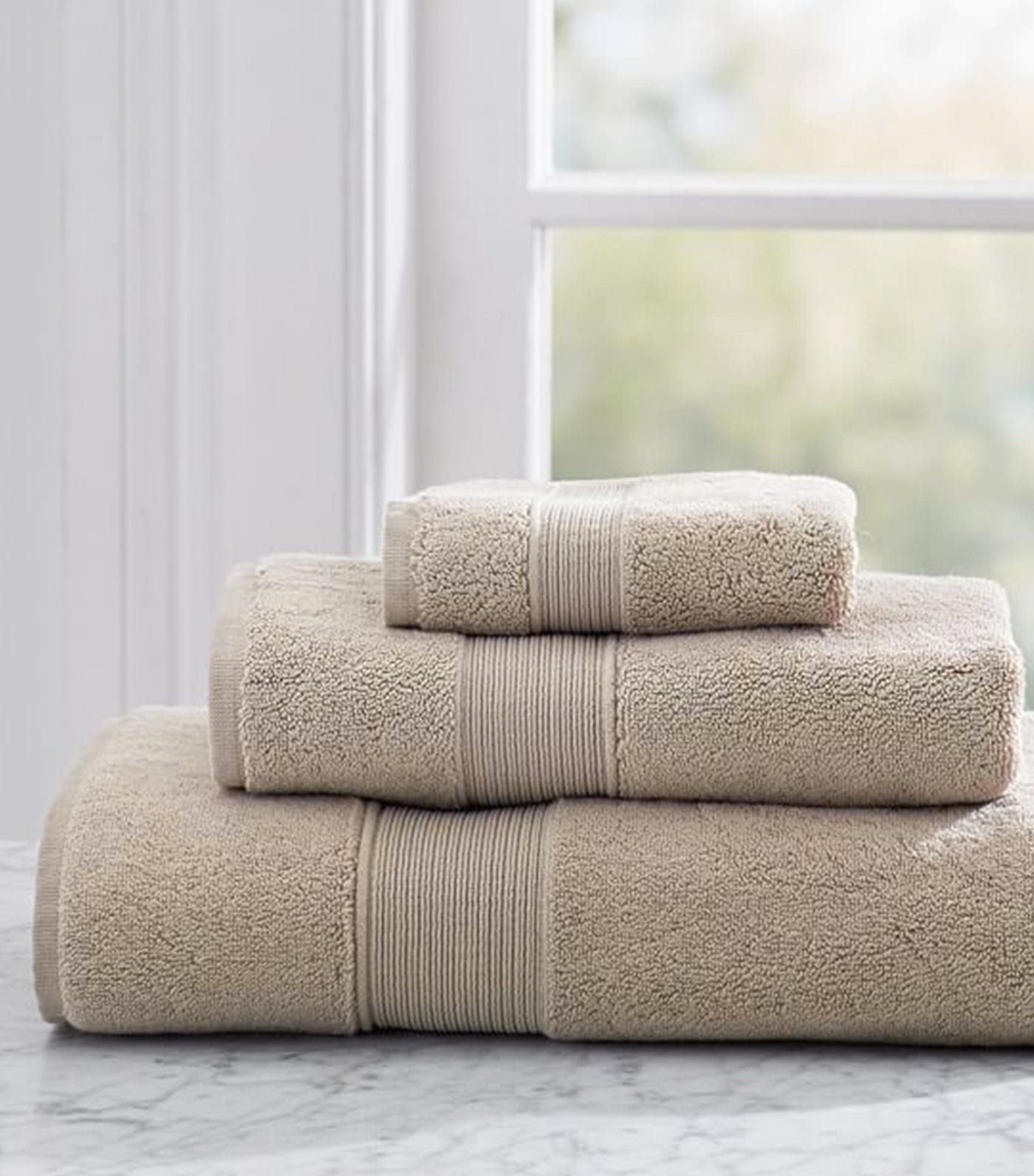 pottery barn classic simply taupe towel