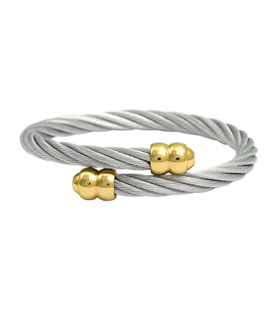 Celtic Double Godrons Bangle Yellow Gold