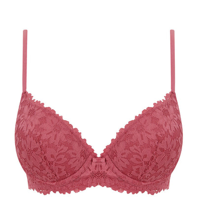 Classic Floral Lace Bra Berry Pink