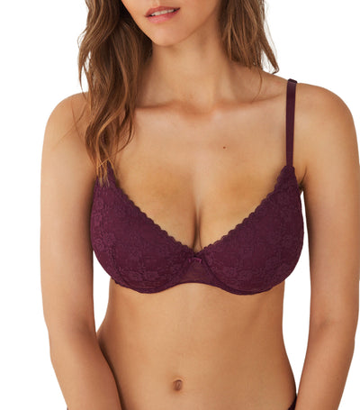 Classic Floral Lace Bra Maroon