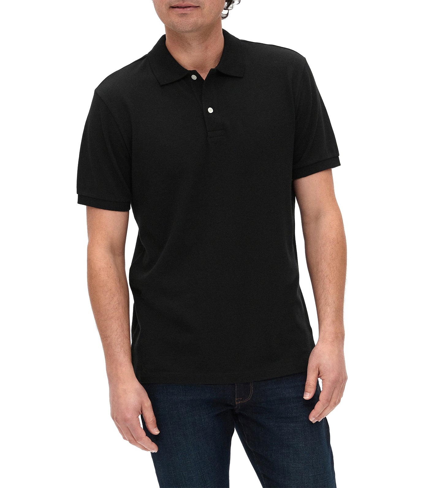 Solid Pique Polo True Black