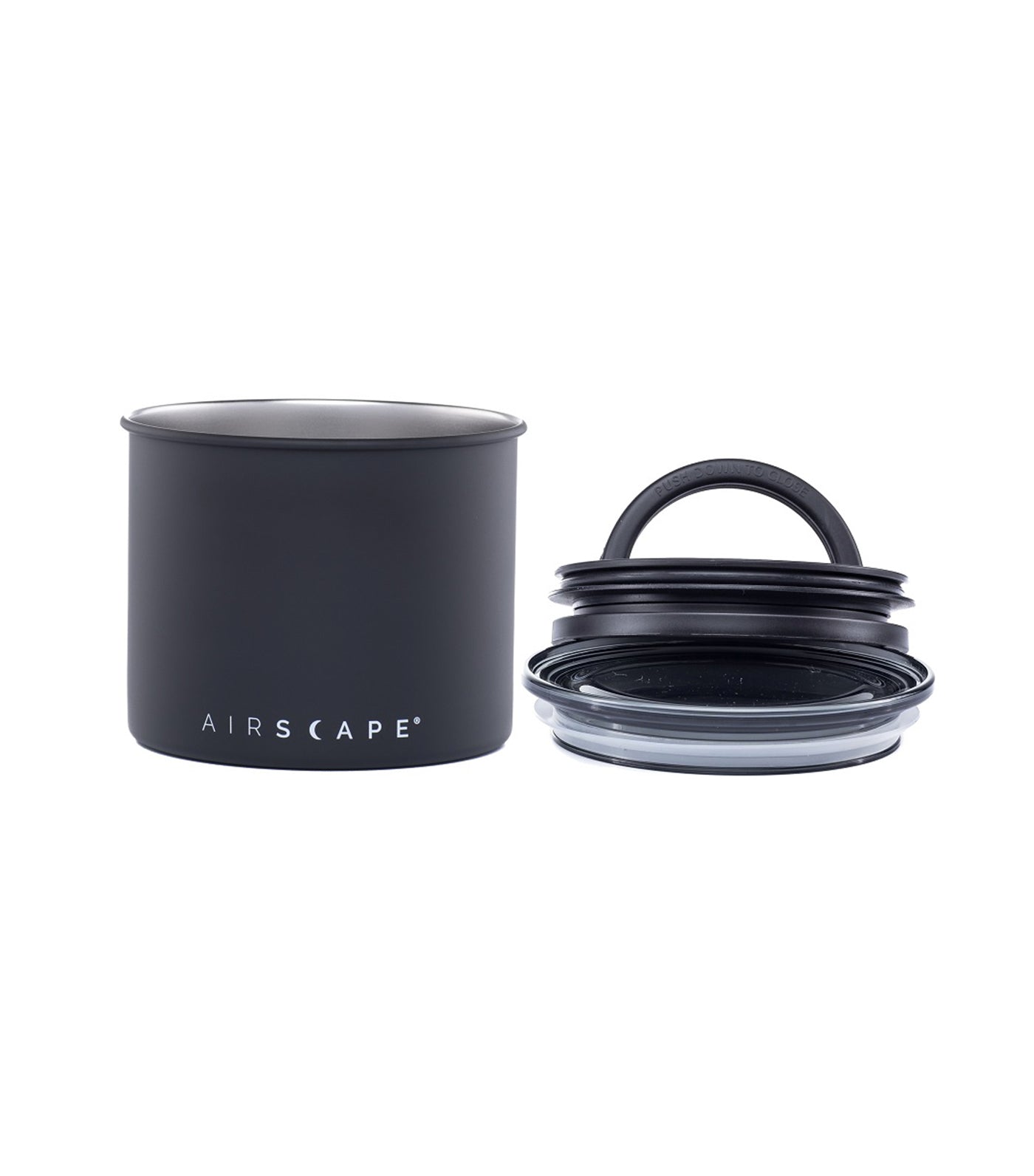 airscape® stainless steel coffee and food storage canister - 4" charcoal (matte)