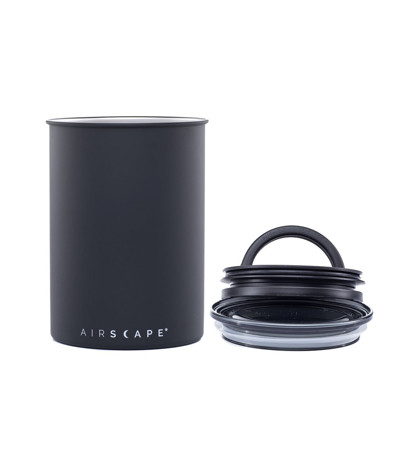 airscape® stainless steel coffee and food storage canister - 7" charcoal (matte)