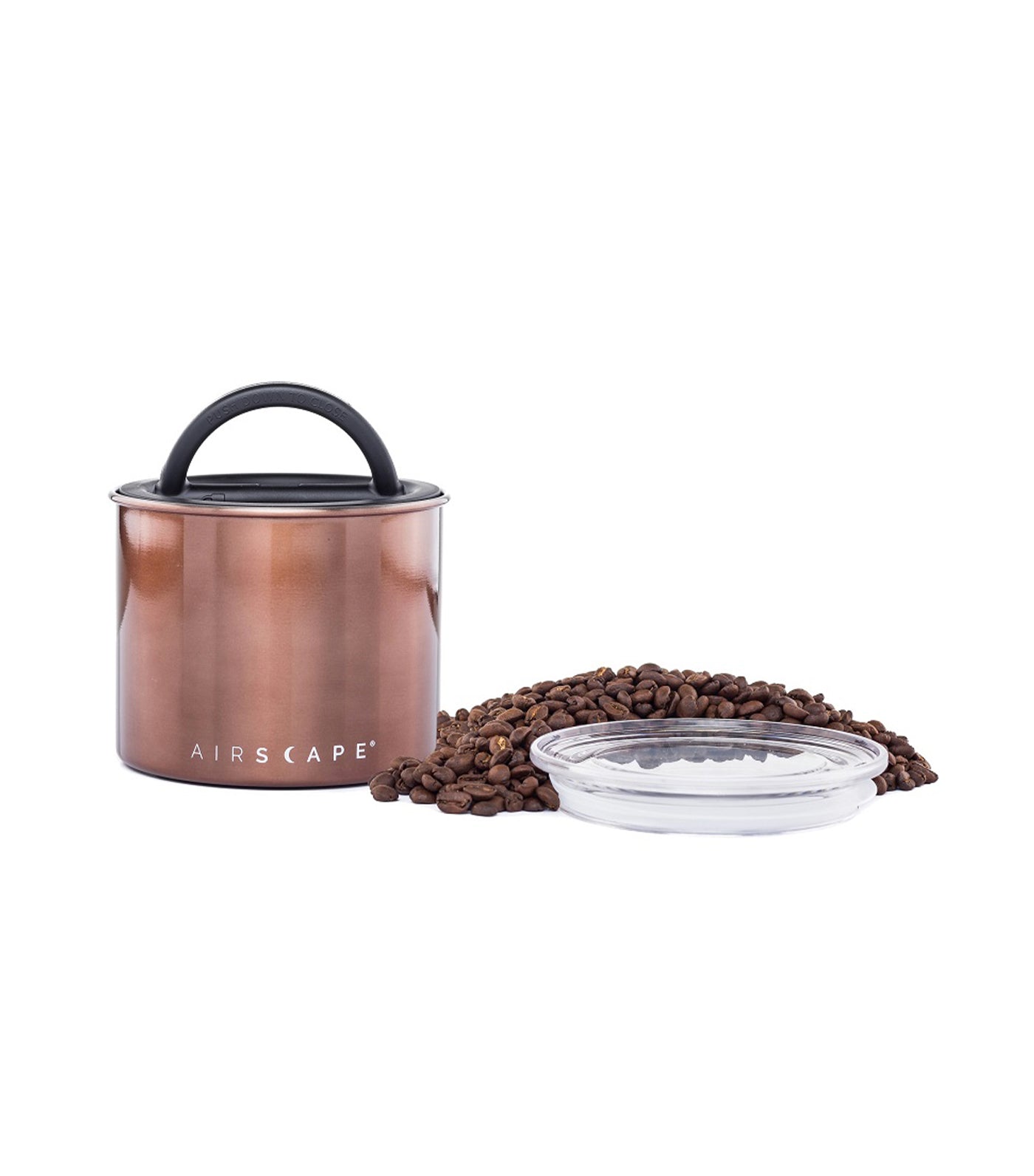 airscape® stainless steel coffee and food storage canister - 4" mocha
