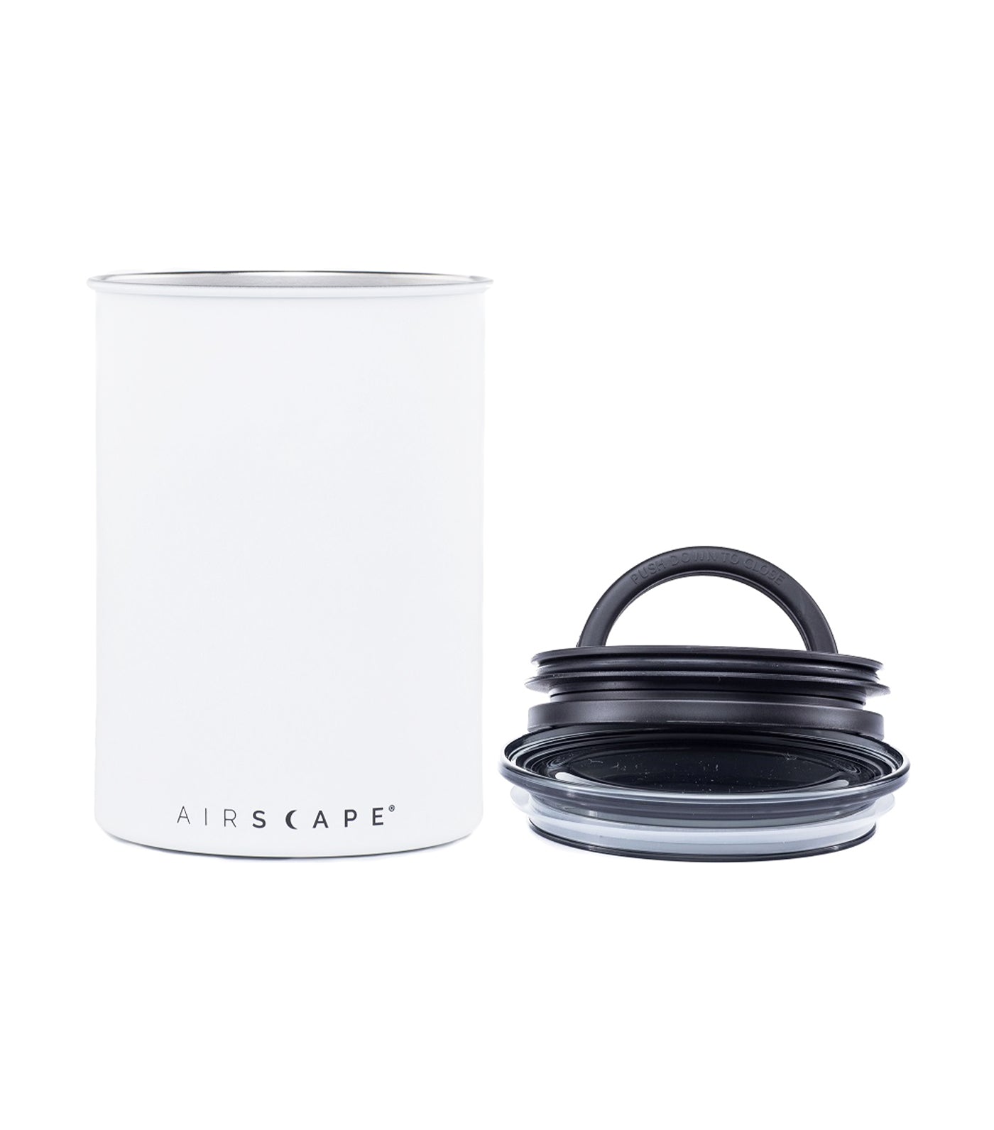 airscape® stainless steel coffee and food storage canister - 7" chalk (matte)