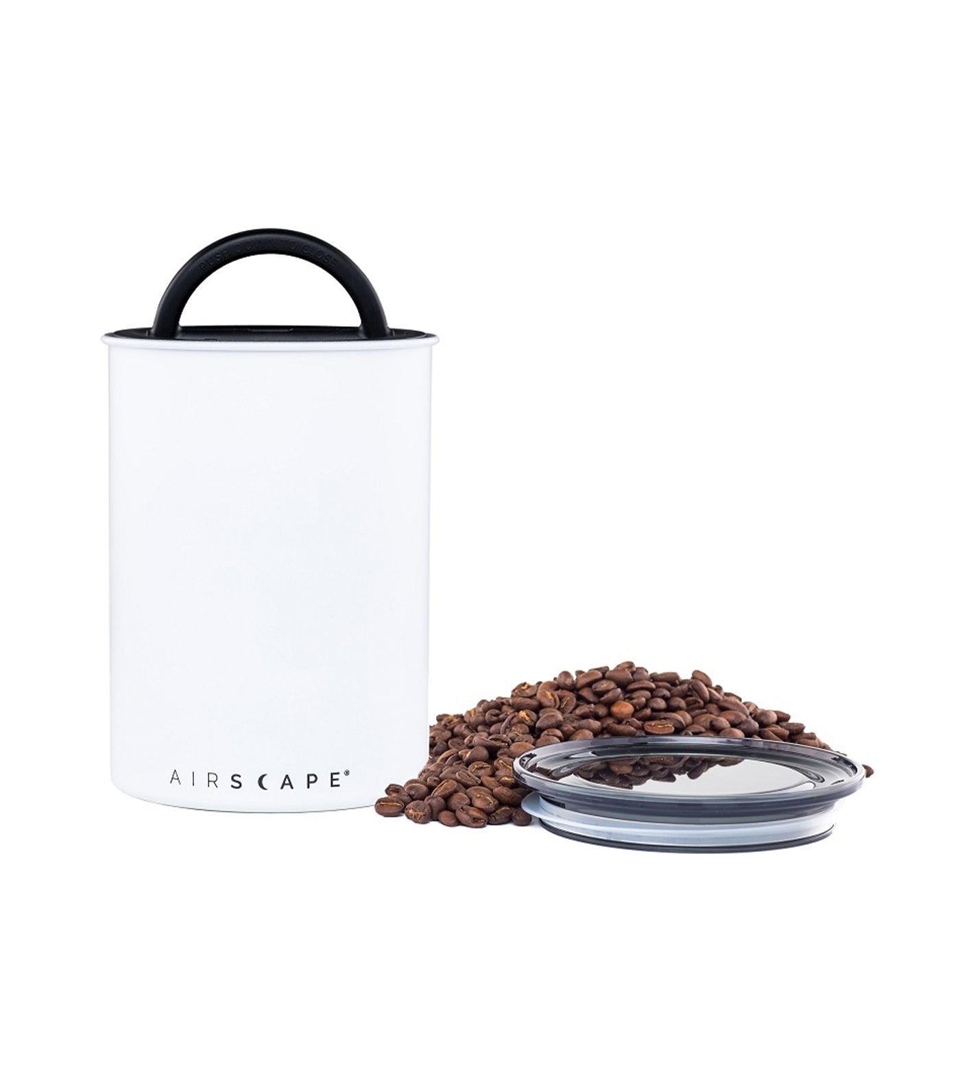 airscape® stainless steel coffee and food storage canister - 7" chalk (matte)