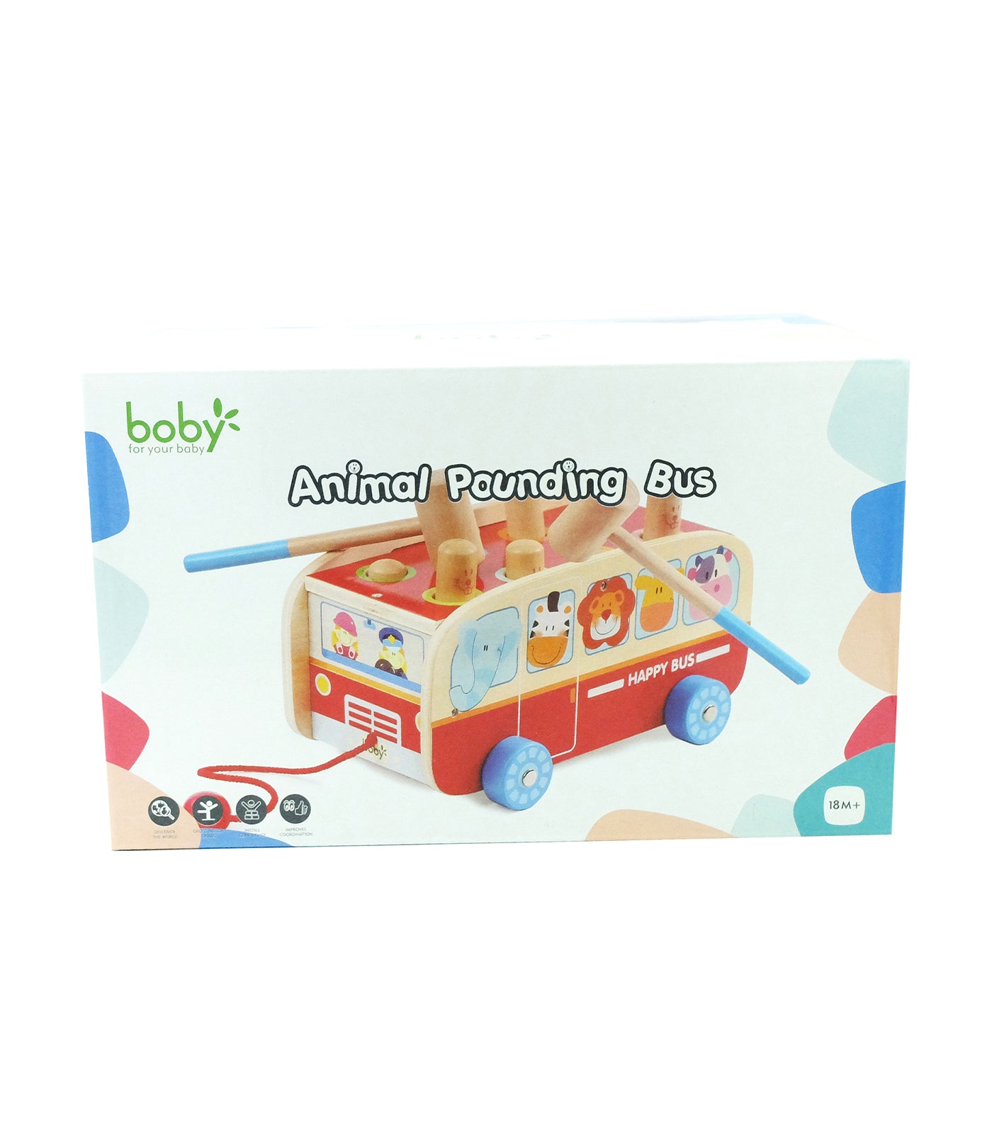 Wooden Animal Pounding Bus