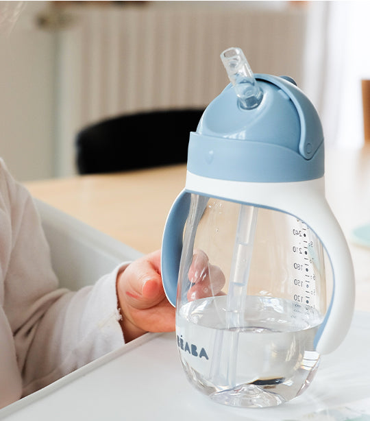 beaba straw sippy cup – blue